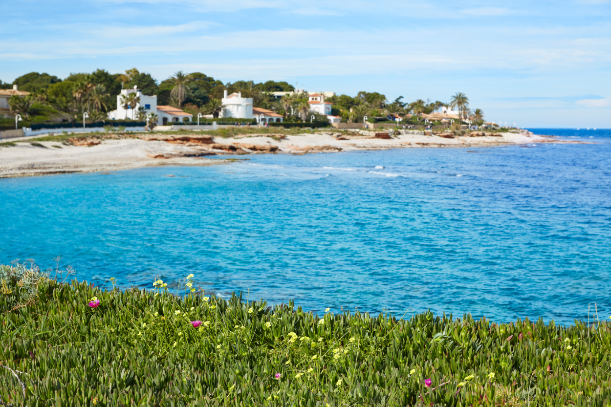 Turquoise Mediterranean water along the coastline of Dénia