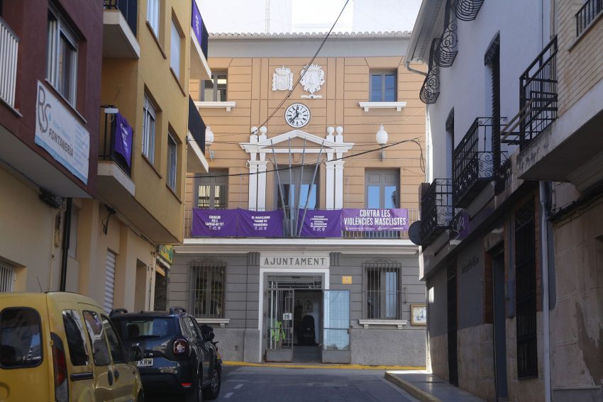 Municipal building in Pedreguer town centre with traditional Spanish architecture